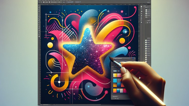 Enhancing illustrations with typography and effects