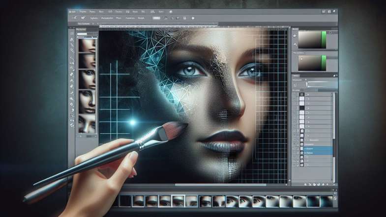 A creative illustration of advanced image retouching techniques in Adobe Photoshop