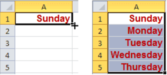 How to auto-fill only on weekdays excel